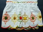 2 Vtg Unused 70   s Cafe Curtains Rod Pocket Panels Embroidered 30  X 24 