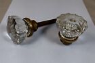 Antique Brass Door Passage Sets Deco Backplates Glass Knobs Mortise Lock Vintage