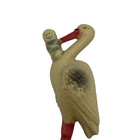 Antique Vintage Celluloid Baby Rattle Toy 3d Figural Stork With Baby Bundle