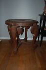Antique Carved Elephant Legs Table Old  please Read Below