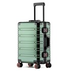 All Aluminum Carry On Luggage Hard Shell Suitcases With 20-inch Drak Green