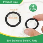 4pcs 1  Metal O Ring Seamless 304 Stainless Steel Rings Black 4mm X 25mm