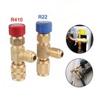 2pc Refrigerant Service Charging Ac Adapter For R410 R22 1 4  5 16  Liquid Valve