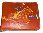 Vintage Kids Bi-fold Wallet Cowboy Horse Gun Zippered Cowboy Western Theme Haiti