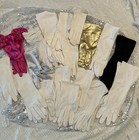 Vintage Lot Of 18 Ladies Gloves Satin Beaded Doe Skin Opera Satin Beautiful