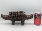 Rare African Bakongo Nkisi Nkondi Double-headed Dog 12  Fetish Statue W nails