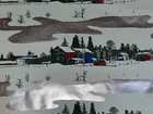 Vtg Christmas Wrapping Paper Gift Wrap Gorgeous Foil Winter Farm Scene Pretty