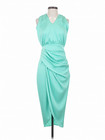 Vintage Do be Women s Halter  Ruched   Wrapped Summer Jade Cocktail Midi Dress