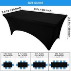 Utopia Kitchen Spandex Tablecloth 2 Pack  8ft  Black  Tight  Fitted  Washable An