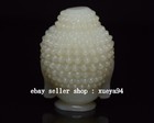 4cm Old Chinese Dynasty White Jade Carve Shakyamuni Amitabha Buddha Head Statue