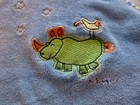 Vtg Carter s Emu Namae Hooded Bath Towel John Lennon Rhino Blue Stripe Cotton
