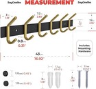 6 Hooks Coat Rack Wall Mounted Towel Bag Robe Clothes Hanger Holder Black Gold