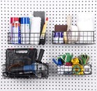 Pegboard Baskets  Set Of 4 Black - Hooks To Any Peg Board - Pegboard Accessories