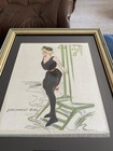 Antique 1910 Nebo Framed Cigarette Tobacco Silk Felt Larchmont Girl