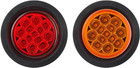 2 5  Inch Round Led Marker Lights 13 Leds Reflectors  8 Amber   8 Red 2 1 2  In