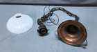 Victorian Hanging Ceiling Light Fixture 8  Scalloped Glass Shade Old Vtg 625-25b