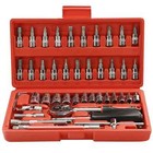 48 Pcs Socket Wrench Set 1 4  Drive Ratchet Metric Kit Garage Car Repair Tool Us