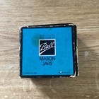 Vintage Ball Mason Jar Glass Salt And Pepper Shaker Set In Box  Blue White 2 75 