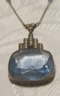 Antique Art Deco Necklace  Blue Czech Glass  