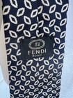 Vintage Fendi Men   s Neck Tie Black Cream Zucca Vintage Silk