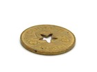 Car Wash Token Star Stamped Center No Cash Value Gold Tone