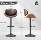 Pu Leather Upholstered Swivel Bar Stools Set Of 2 Height 23 5-32 5in