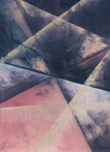 Vintage Postmodern Kati Roberts Mixed Media Abstract Monotype -signed  Framed-