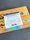 Magic Johnson   Larry Bird Signed 3 1 2 X 7 Forum Floor Piece Psa Bas