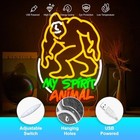 My Spirit Animal Neon Sign Bigfoot Neon Sign For Wall White green red yellow