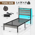Rolanstar Bed Frame Twin Size With Usb Charging Station  Led With    