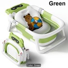 Foldable Baby Bathtub W  Digital Thermometer Non Slip Newborn Infant Bath Tub
