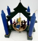 Vtg Kurt Adler Spinning Christmas Pyramid Candle Carousel Wood Santa Bear Tree