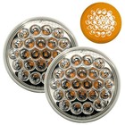 4  Round Led Recessed Amber Strobe Light clear 2pc Without Grommet  clear Lens 