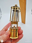 Vintage 4 25  Brass Plated Miners Lamp  No Makers Marks Has Been Lit   Good 
