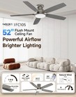 52 Inch Brushed Nickel Ceiling Fans With Lights And Remote flush Mount Low Pr   