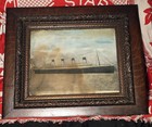 Vintage Hand Tinted Print White Star Line R m s  Olympic  Twin Of R m s  Titanic