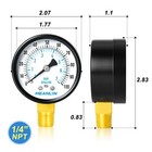 0150psi 2  Dial Face 1 4 npt Well Pump Pressure Gauge With 1 2 npt And 3 8 npt A