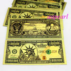 Lots 100 Pcs Us   1000000 Dollar Crafts Banknotes Golden Color Notes Money Gift