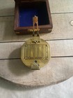 Solid Brass Brunton Compass With Wooden Box  Personalize For Decorative And Gift