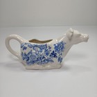 Vintage Charlotte Royal Crownford Ironstone Cow Creamer England Blue