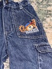 Vintage Oshkosh B gosh Toddler Denim Cargo Pants Tiger Embroider 18momths 
