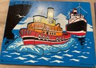 Vintage  1999  Judy Instructo Wooden Puzzle Lot Of 3-car  Tugboat And Ship  Jet