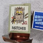 Vintage Match Holder Wall Mount Tin Rustic Americana Farmhouse Ohio Blue Tip