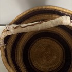 Large Bolga Market Basket African Made - Purple Tan Colors