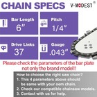 Mini Chainsaw 6  Chain For Cordless Handheld Electric Chain Saw 1 4   043  37dl