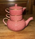 3pc Royal Winton Grimwades Rose Pink 5333 Stacking Teapot Creamer Sugar England