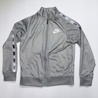 Nike Kids  Tracksuit Set Gray White Logo Tape Jacket Pants 5-6 Yrs