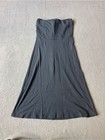 Vintage Y2k Synergy Organic Cotton Grey Strapless Midi Sun Dress Womens Small