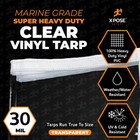 6  X 8  Heavy Duty 30 Mil Clear Pvc Vinyl Tarp  Waterproof mildew Resistant