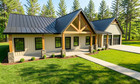 Modern Farmhouse Plan  1 817  living  Sqft-3 Bedroom-2 5 Bath-office-2 Car Garag